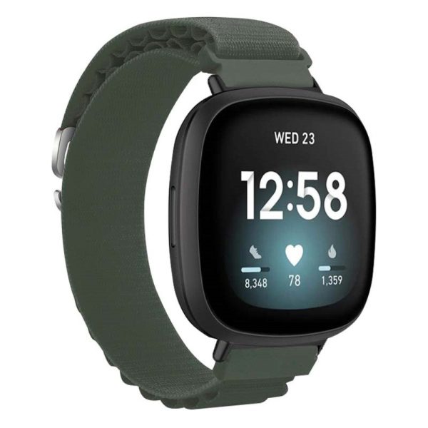 Fitbit Versa 4   Versa 3   Sense 2   Sense Watch Band Nylon Adjustable Wrist Strap - Army Green on Sale