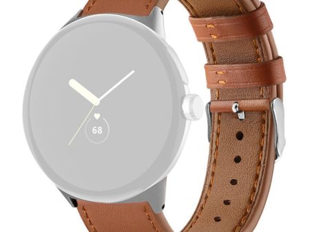 Google Pixel Watch genuine leather watch strap - Brown Online Hot Sale