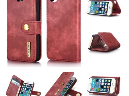 iPhone SE   5   5S DG.M ING 2 in 1 detachable split leather flip case - Red Cheap