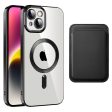 iPhone 14 magnetic back cover with card bag - Black Discount