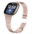 Fitbit Sense 2   Versa 4 stainless steel strap - Pink Gold For Discount