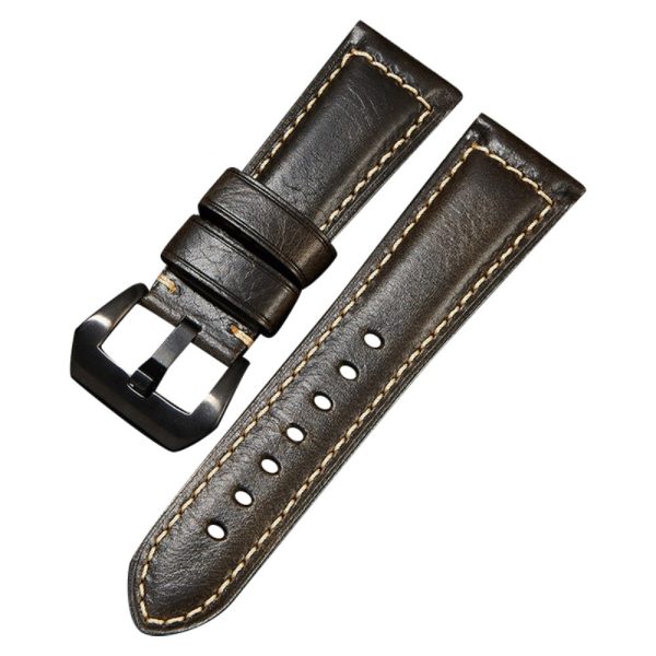 26mm Universal Genuine leather strap - Black   Black Buckle Online Hot Sale