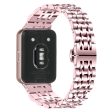 Samsung Galaxy Fit3 SM-R390 Watch Strap High-Strength Stainless Steel Wrist Band - Rose Pink Online Sale