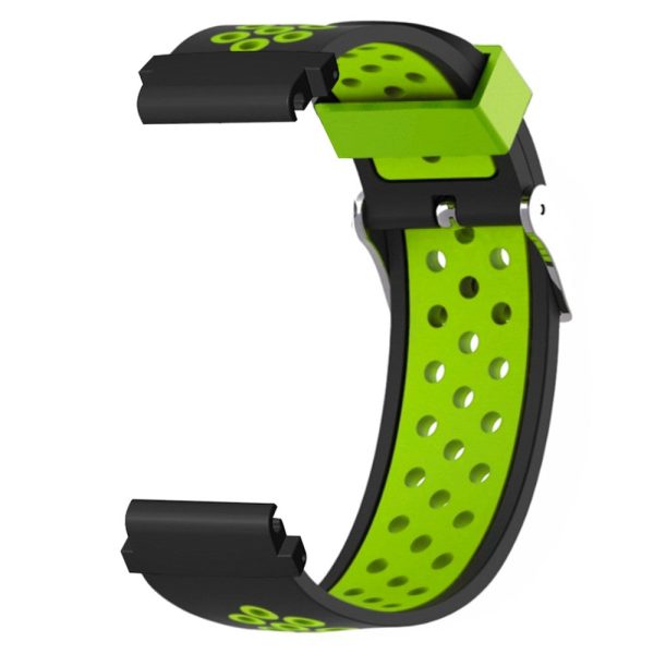 Huami Amazfit Falcon   Garmin Fenix 7   6   5 Dual Color Watch Band Silicone Strap with 22mm Connector - Black+Green Hot on Sale