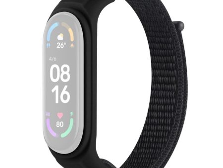 Xiaomi Mi Band 7   6   5 nylon watch strap with silicone cover - Black Hot on Sale