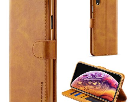 LC.IMEEKE iPhone Xr Flip Case - Brown Online Hot Sale