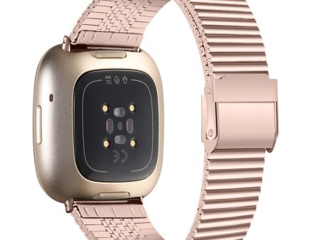 Fitbit Sense 2   Versa 4 stainless steel strap - Pink Gold For Discount