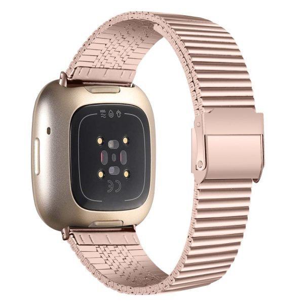 Fitbit Sense 2   Versa 4 stainless steel strap - Pink Gold For Discount