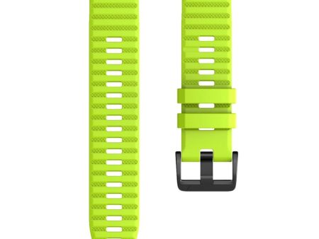 KALEBOL KLB-LWGJ-001 For Garmin Fenix 7   7 Pro 22mm Watch Band Concave Dot Silicone Strap - Yellowgreen Online Sale