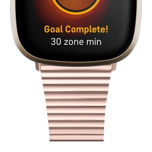 Fitbit Sense 2   Versa 4 stainless steel strap - Pink Gold For Discount