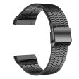 Fitbit Sense 2   Versa 4 stainless steel strap with dual buckle - Black Sale