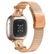 Fitbit Sense 2   Versa 4 rhinestone milanese stainless steel strap - Rose Gold Online