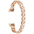 Fitbit Luxe rhinestone décor zinc metal strap - Rose Gold on Sale