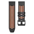 Garmin Fenix 7   7 Pro Silicone Watch Strap 22mm Dual Color Band with 3 Rows Holes - Black+Red Fashion