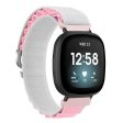 Fitbit Versa 4   Versa 3   Sense 2   Sense Watch Band Nylon Adjustable Wrist Strap - White+Pink For Cheap