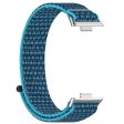 Huawei Watch Fit 3 Strap Magic Tape Nylon Soft Watch Band - Sea Blue Online Hot Sale