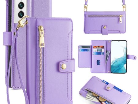 Samsung Galaxy S22 vegan leather wallet zipper case - Purple Online