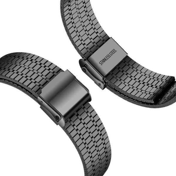 Fitbit Sense 2   Versa 4 stainless steel strap with dual buckle - Black Sale