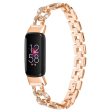 Fitbit Luxe rhinestone décor zinc metal strap - Rose Gold on Sale