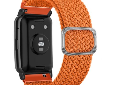 Huawei Watch Fit   Watch Fit Special Edition Watch Band Nylon Braided Elastic Wrist Strap - Orange Online now