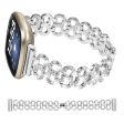 Fitbit Sense 2   Versa 4 gourd style rhinestone décor metal strap - Silver Supply