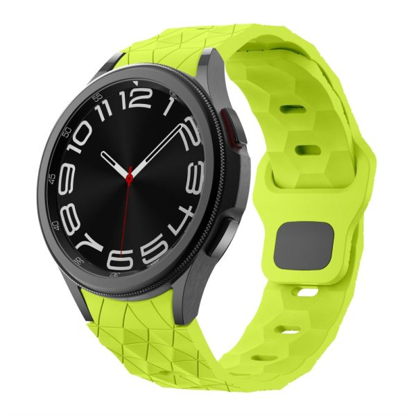 KALEBOL KLB-ZQWFKGJ-001 Samsung Galaxy Watch 4   5   6 Football Pattern Silicone Watch Strap Replacement Band - Lime Green Online now