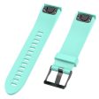 Garmin Fenix 5S textured silicone watch strap band - Cyan Sale