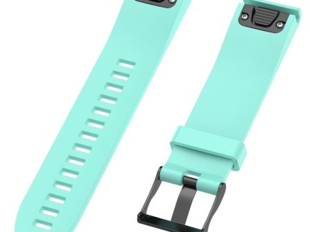 Garmin Fenix 5S textured silicone watch strap band - Cyan Sale