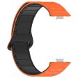 Huawei Watch Fit 3 Dual Color Replacement Band Magnetic Silicone Watch Strap - Orange+Black Cheap