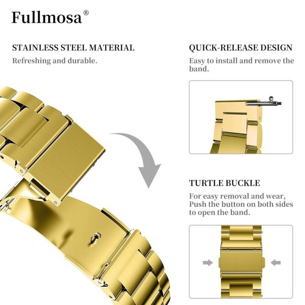 20mm Universal stainless steel watch strap - Gold For Discount