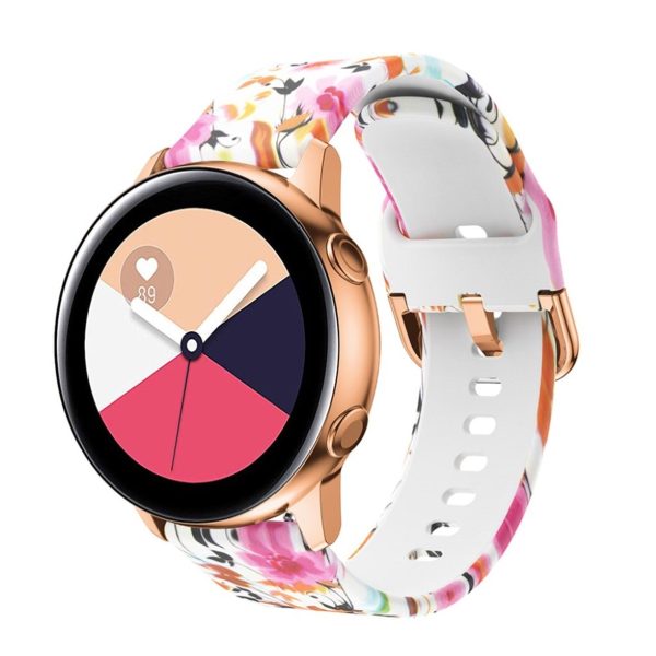 20mm Samsung Galaxy Watch Active pattern silicone watch band - Beautiful Flowers Fashion