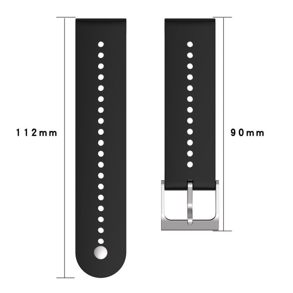 22mm Universal silicone watch strap - Black on Sale