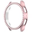 Samsung Galaxy Watch7 44mm Case Rhinestone Decor Hard Bump Resistant Watch Case Cover - Rose Gold For Sale