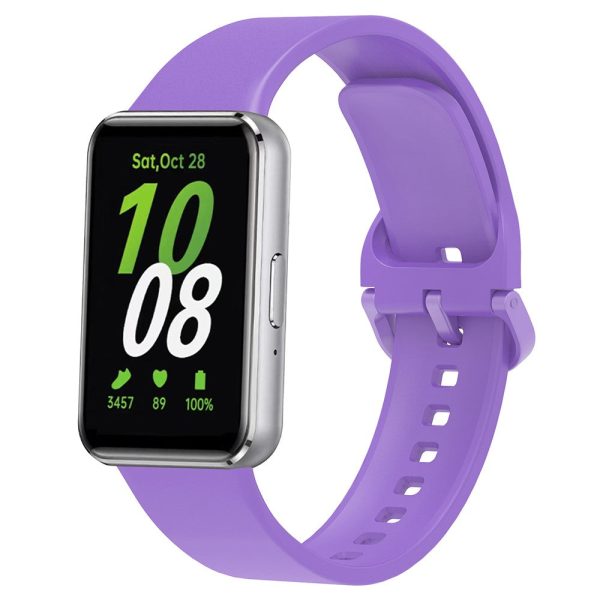 Samsung Galaxy Fit3 Silicone Strap Replacement Wrist band with Watch Case - Purple Online Sale