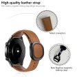 KALEBOL Huawei Watch Strap 22mm Nautilus Magnetic Buckle Genuine Cow Leather Band - Army Green Online now