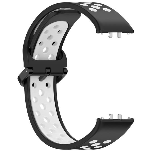 Samsung Galaxy Fit3 Silicone Watch Bands Dual-Color Wrist Straps Replacement Parts - Black+White Sale