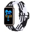 Honor Band 9 Braided Watch Band Adjustable Nylon Stretchy Sport Replacement Strap - Black+White For Discount