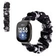 Fitbit Versa 3   Sense hair band fabric watch band - Black   Grey Flowers Online