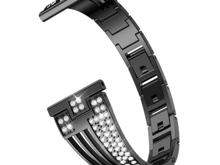 22mm Universal rhinestone decor watch strap - Black Supply