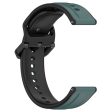 22mm Universal dual color silicone strap - Olive Green   Black For Sale