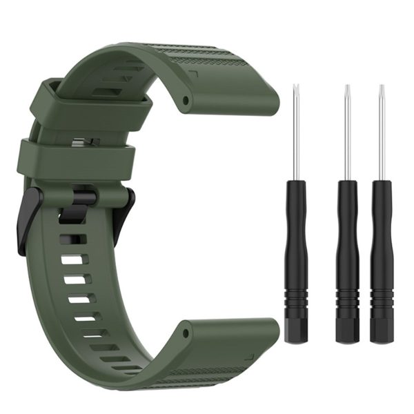 22mm Garmin Forerunner 945   Fenix 6   5 silicone watch strap - Army Green Cheap