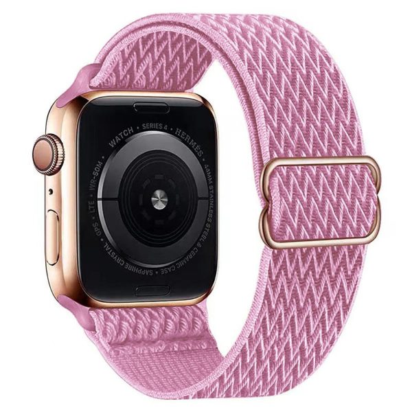 Apple Watch Series 49mm - 45mm - 44mm - 42mm Universal Watch Band Elastic Nylon Strap - Pink Discount