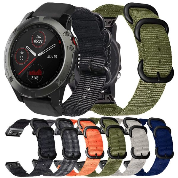 26mm nylon watch strap for Garmin watch - Black Online Sale