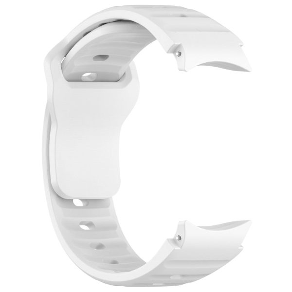 Samsung Galaxy Watch4   Watch 5   Watch 5 Pro   Watch6 Silicone Sport Bands Replacement Wristband - White Discount