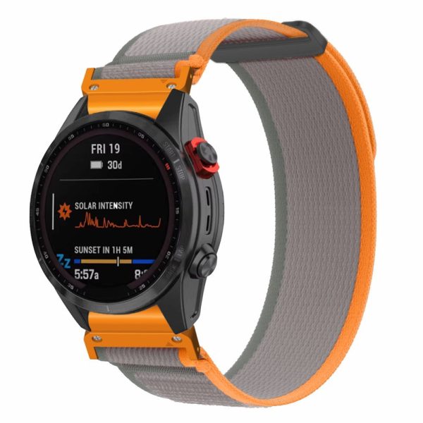 Garmin Fenix 7   Fenix 6 GPS   Fenix 5 Trail Loop Strap Nylon Watch Band - Orange   Grey+Orange Fashion