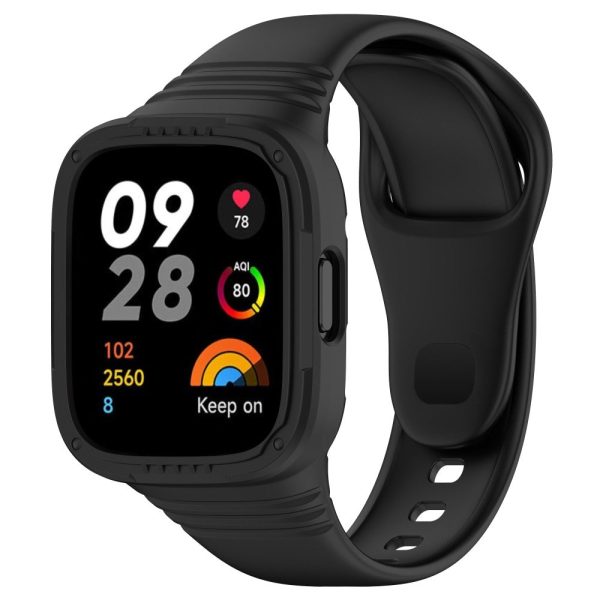 Xiaomi Redmi Watch 3 silicone strap with protective cover - Black on Sale