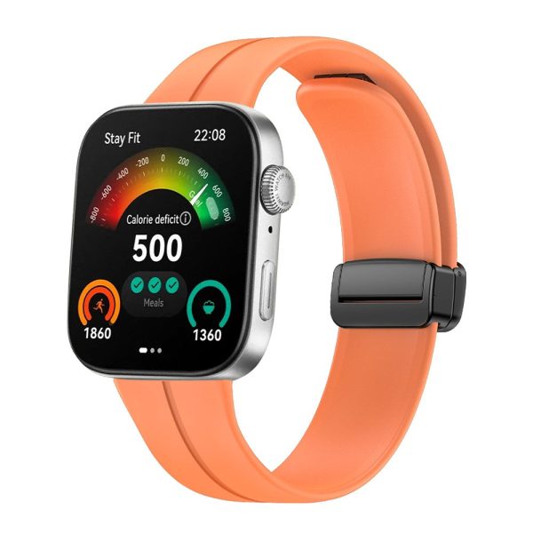 Huawei Watch Fit 3 Silicone Strap Magnetic Folding Buckle Watch band  - Orange on Sale