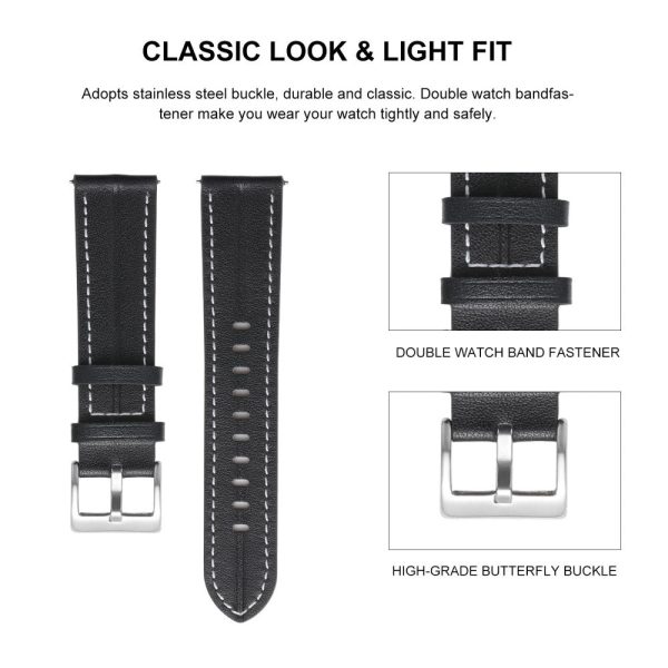 22mm Universal genuine leather watch strap - Coffee Hot on Sale