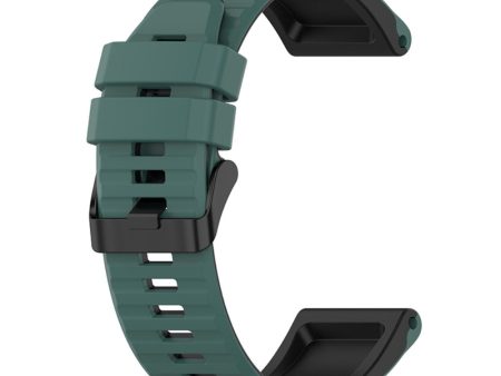 22mm dual color silicone watch strap for Garmin watch  - Olive Green   Black Cheap