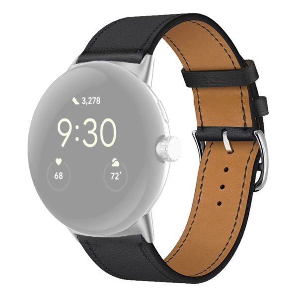 Google Pixel Watch genuine leather watch strap - Black Fashion